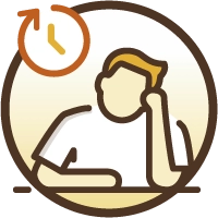 Fatigue or Exhaustion Illustration of Tired Person